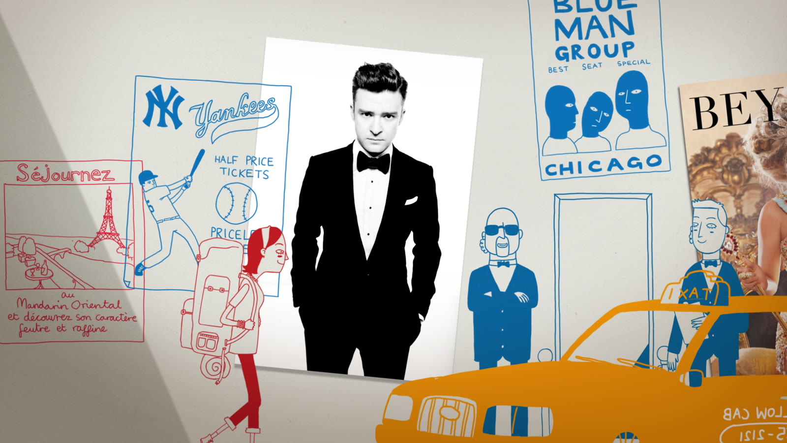 Access Prepaid: hand-drawn currency converter and MasterCard Cash Passport cards