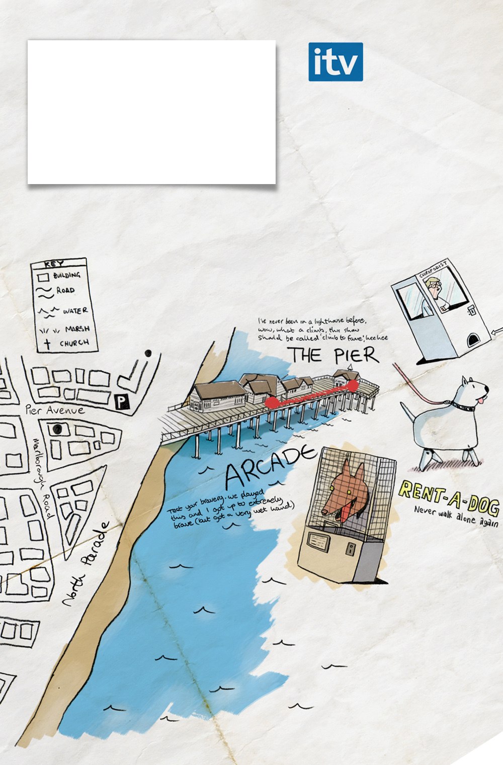 Alan Titchmarsh's Walks Of Fame — a hand-drawn illustrated map of Southwold, Suffolk, where the walk takes place