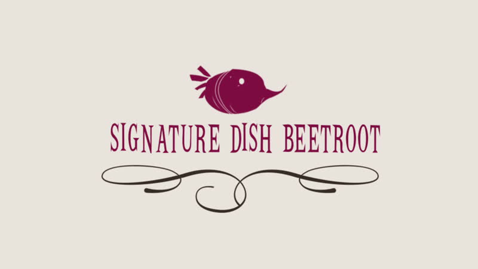 Signature Dish Beetroot menu card