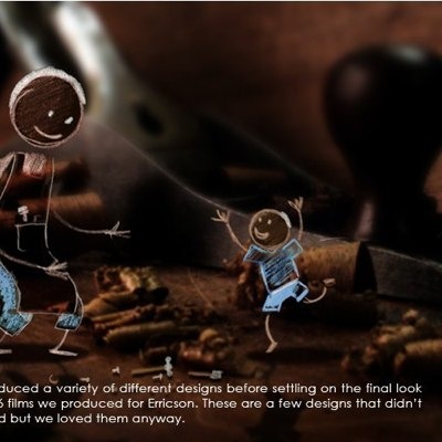 Ericsson unused concept sketch: chalk figures