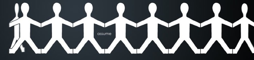 HSBC Empathy — a paper-chain of linked figures with the word "assume", from the archive page's own hero image