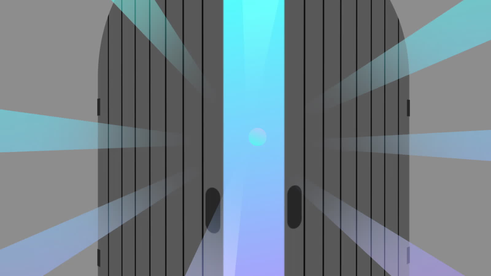 LICC: Whole Life Worship, an animated pair of doors opening onto light