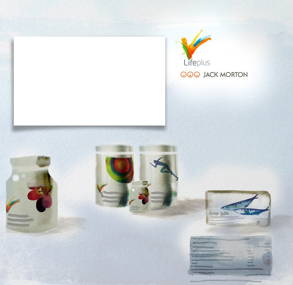Life Plus: How Life Plus Works — a watercolour product illustration in the Life Plus brand style
