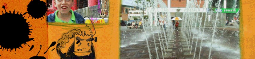Nickelodeon: Three Promos — a title-sequence collage including a real fountain photograph, from the archive page's own hero image
