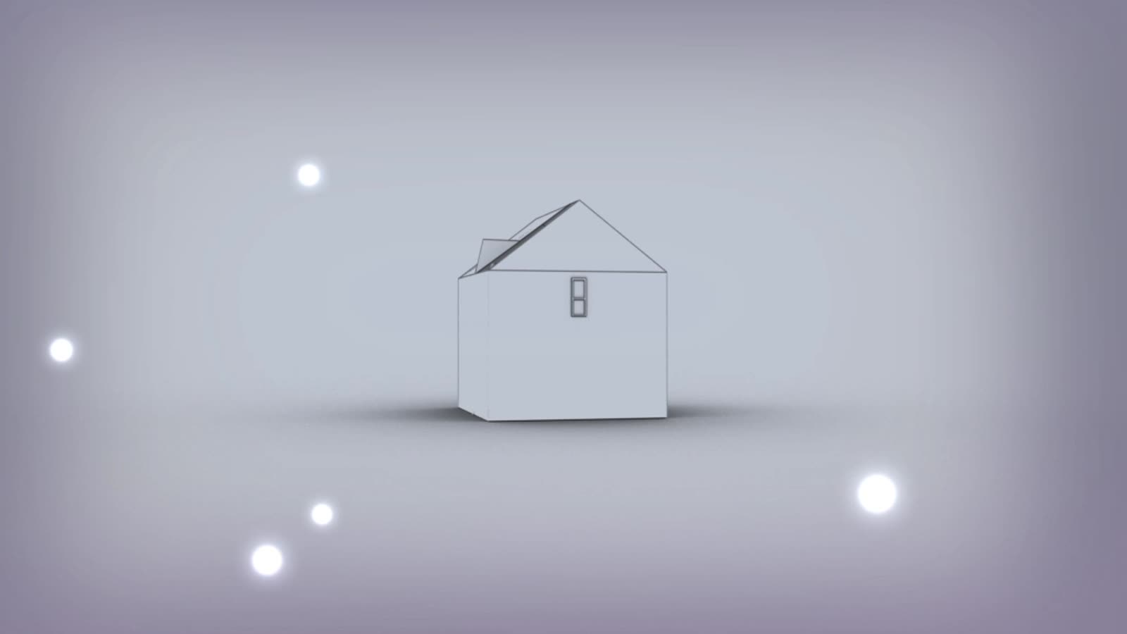 Small stylised 3D house that opens the Oral-B film