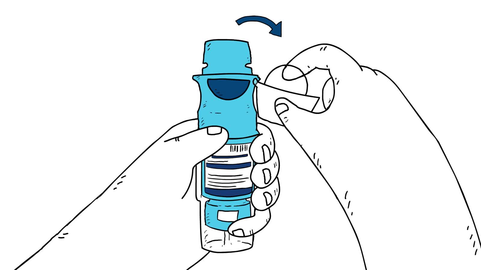 Hands preparing a new Respimat inhaler, still from Film 2