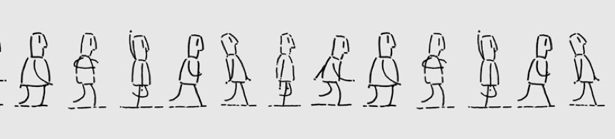 Viola (Veolia) — a hand-drawn walk-cycle reference sheet, from the archive page's own hero image